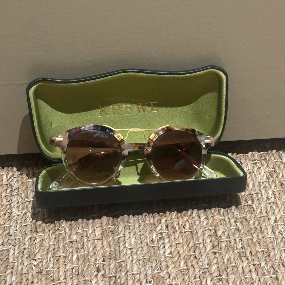 KREWE Tortoiseshell Round Sunglasses